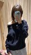 Brandygirl autumn and winter new one -word collar BM knit sweater feminine thin long -sleeved sweater short jacket tide