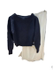 Brandygirl autumn and winter new one -word collar BM knit sweater feminine thin long -sleeved sweater short jacket tide