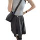 American dark gray work skirt with large size drawstring cover hips and quick-drying A-line umbrella skirt fat mm slimming skirt autumn
