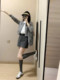 Autumn outfits a complete set of salt-style light-cooked and mature Hong Kong style retro chic knitted cardigan skirt two-piece suit for women

