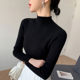 High-end semi-turtleneck sweater for women, autumn and winter slim-fitting 2024 new inner layer, tight-fitting and slimming knitted bottoming shirt for women