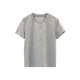 Gray front shoulder short-sleeved T-shirt for women 2025 summer new simple and versatile pattern ironing diamond slim cotton T-shirt top