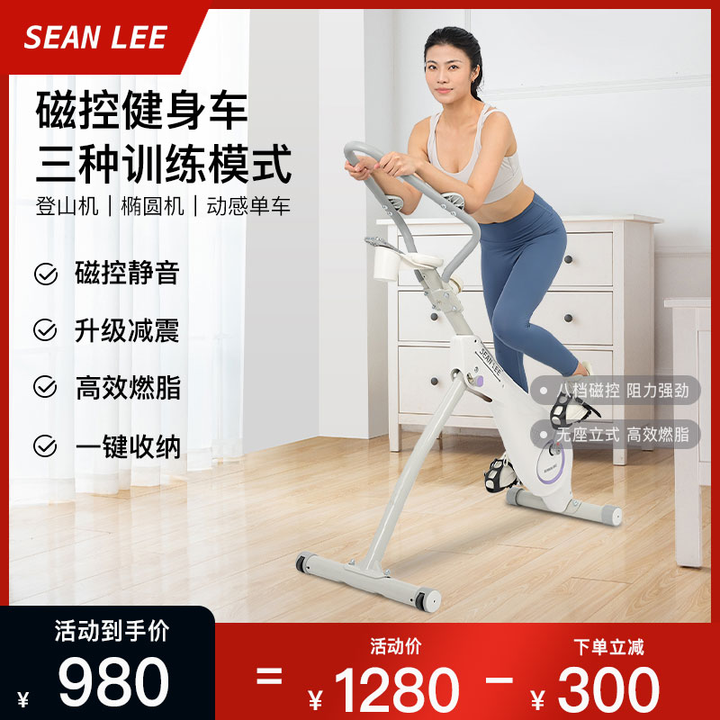 SEAN LEE スピニングバイク 家庭用ミュート 磁気制御 エクササイズバイク 脂肪燃焼 減量器具 インドアバイク 折りたたみ