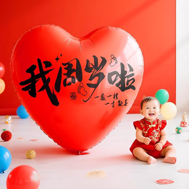 Props and supplies for the first birthday of the baby dragon, baby dragon birthday ceremony scene decoration, photo taking, oversized love balloons
