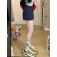 American retro sports shorts for women, summer thin straight-leg outer wear, loose high-waist slim casual cotton wide-leg pants