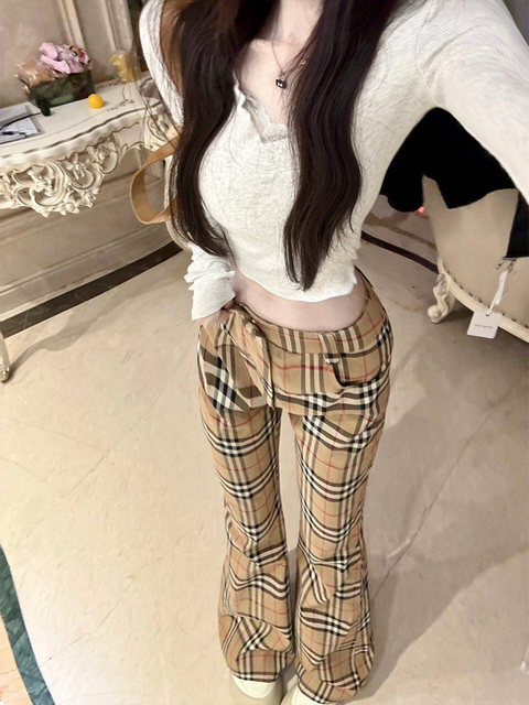 Moon embroidered gray V -neck long sleeve T -shirt women autumn and winter slimming hot girl short top top bottom shirt