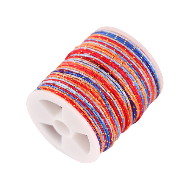 No. 72 jade thread encrypted segment dyed and gold DIY hand-woven braided bracelet gradient line five-color bracelet necklace pendant rope