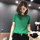 Ice silk knitted thin summer 2025 Korean version of candy multi-color T-shirt for women short-sleeved top loose base T-shirt
