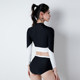 Swimsuits for women soaking in hot springs for new style of cover belly slimming sun protection long sleeve zipper retro surfing suit triangular split swimsuit