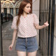 Summer thin fashion polka dot printed puff sleeve short-sleeved shirt for women in summer new breathable small fresh top