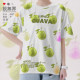 Green plant leaves guava guava fruit pattern quick-drying T-shirt men and women fresh T-shirt summer design without boundaries