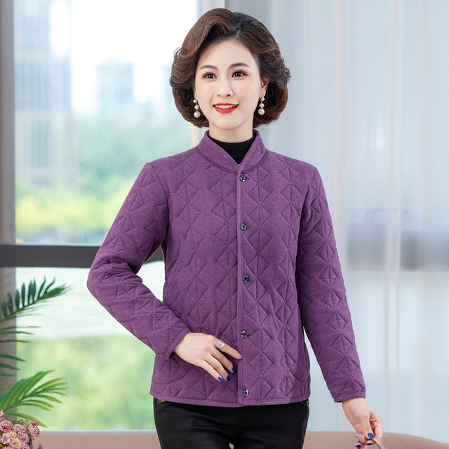 
Middle-aged and elderly women's winter camel velvet cotton coat stand collar thickened velvet coat mother De velvet thermal inner line small cotton coat