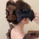 Temperament and high-end large satin bow hairpin for women with large hair volume, hairpins on the back of the head, shark clip headgear