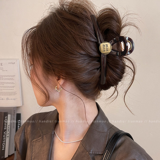 Simple clip women's 2025 new high-end large hairpin high-quality back head shark chuck headdress
