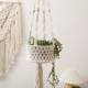 ins Nordic cotton rope woven flower basket potted green plant fruit hanging basket home gardening decoration mesh bag aerial pendant