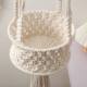 ins Nordic cotton rope woven flower basket potted green plant fruit hanging basket home gardening decoration mesh bag aerial pendant