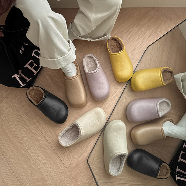 National mended cotton slippers for women winter 2025 new indoor home warm and comfortable thick-soled waterproof cotton slippers for men