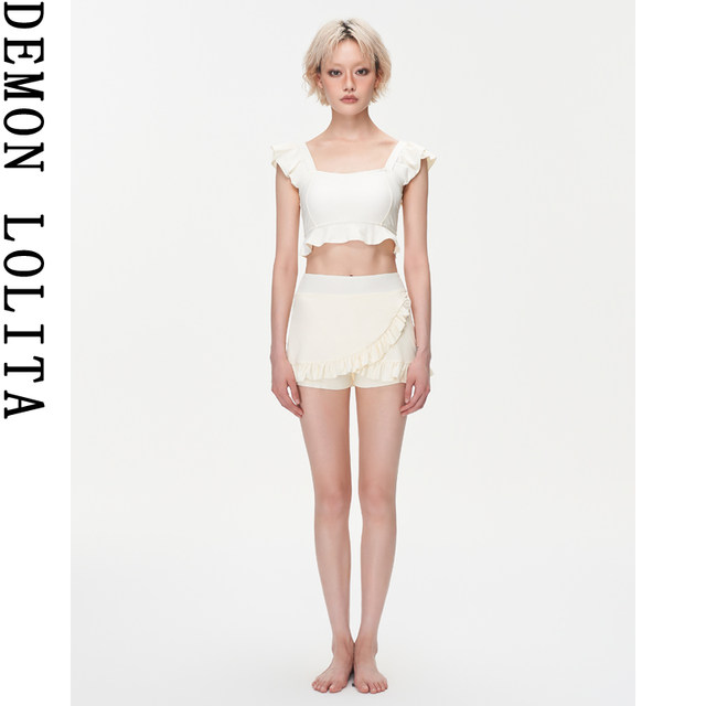 
Women's 2025 new ins split skirt style high waist slimming belly beautiful seaside vacation hot spring swimsuit