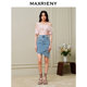 MAXRIENY Summer Print Off-Shoulder Top Strap Chiffon Shirt
