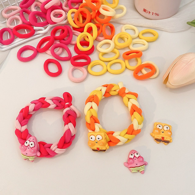 SpongeBob~Yugui Dog Braided Bracelet Diy Handmade Small Rubber Band Hair Rope Boy and Girlfriend Couple Bracelet Hair Circle