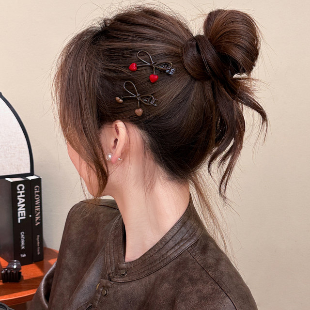 2025 New Bow Hair Clip Women's One-Line Clip Temperament Versatile Bangs Broken Hair Side Clip Hairpin Headwear Hair Accessories