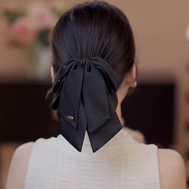 2025 New Bow Tiara Ponytail Clip Princess Hairpin Women’s Back Head High-end Hair Accessory Low Ball Hair