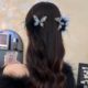 Autumn and winter fashion butterfly light luxury hair accessories head clip feather duckbill clip 2025 new high-end hair clip back headwear