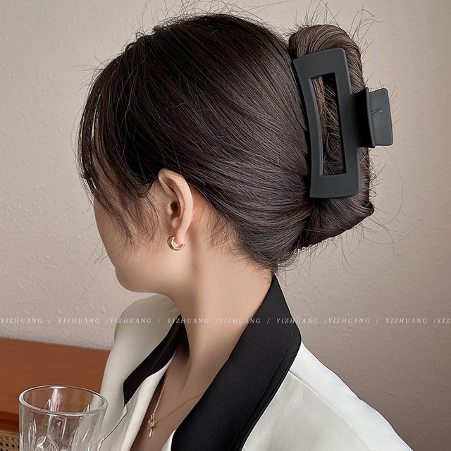 Black back head hair clip for women large shark clip 2025 new high-end gripper hair hair accessories headdress clip