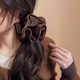 Korean high-end satin large intestine ring hair and necklace flower gentle temperament black fabric rubber band head rope tie ponytail
