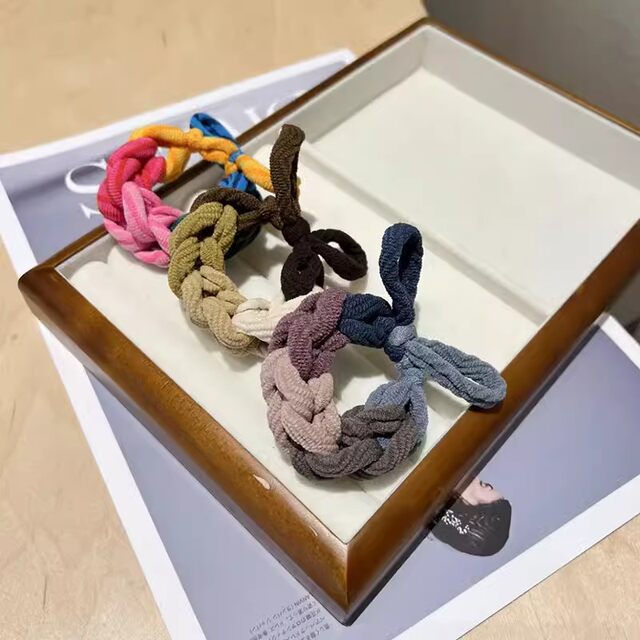 High elastic hair ring durable 2025 new high-end braided hair rope head rope for women high ponytail rubber band headdress