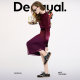 Desigual25 spring and summer new gradient printed mesh with lining long dark red women's skirt
