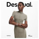 Desigual Slim Fit Stretch Paneled Outseam Half Turtle Neck Short Sleeve Women's Dress