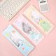 New transparent student ruler set creative cartoon elementary school student ruler triangle plate protractor four-piece set