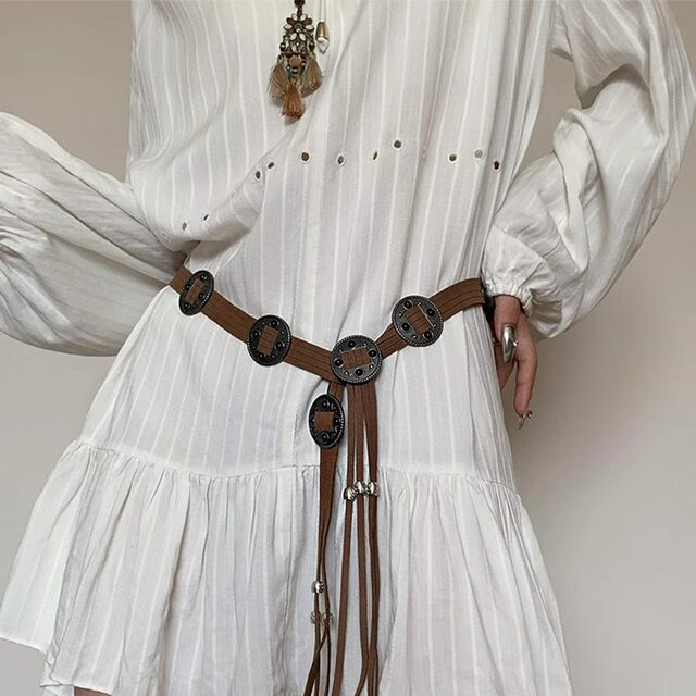 Retro Bohemian Ethnic Style Wearing Woman Chain Women's Decoration with Skirt Ins All-match Niche High-end Sense Belt