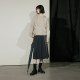 Italian wool semicircle women's clothing [sports] 2024 Autumn British retro stitching pleated skirt women's high -level sense
