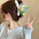 
Dopamine plush hair clip colorful funny cartoon shark clip female back head hair ball spring interesting grab clip
