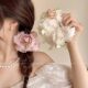 Rose flowers large intestine circles head flower net red 2025 new headwear high -end ball hair jewelry high -level head rope
