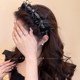 Retro high-end bow hairband for women wearing 2025 new exquisite high cranial headband headband for women