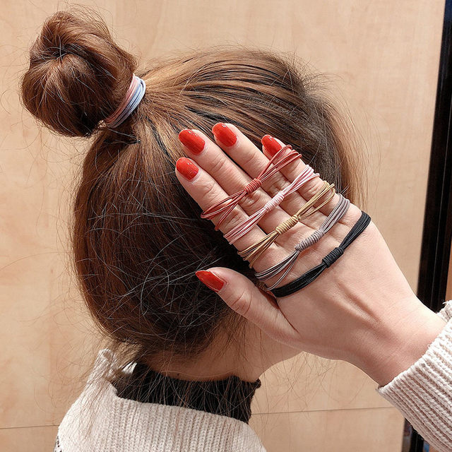 Women's 2025 new style internet celebrity hair tied rubber band hair ring autumn and winter simple temperament high elastic durable leather case for women