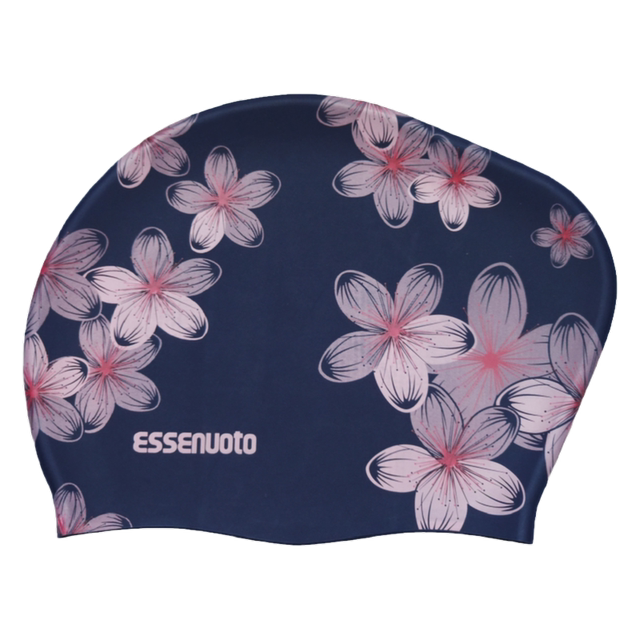 Silicone swimming hats Female long hair, increase the hood, waterproof high face value shower hat, ear -protecting earrings adult large swimming cap
