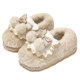 Bow cotton slippers for women winter 2025 new indoor home bag with thick sole warm plush cotton shoes for outer wear