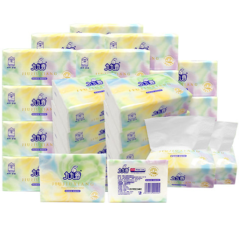 Jiujiuxiang log pulp thickened 4-layer mother and baby suitable for baby face paper household batch affordable and convenient portable tissue