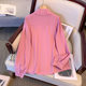 Large size shirt for women with fat mm, western style 200Jin [Jin is equal to 0.5 kg] fat mm with lotus leaf collar, long-sleeved shirt, top, bottoming shirt, fashionable small shirt