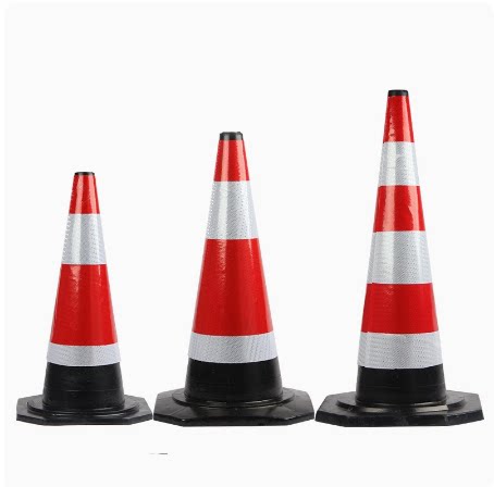 Rubber road cone 70cm reflective roadblock cone ice cream cone cone ...