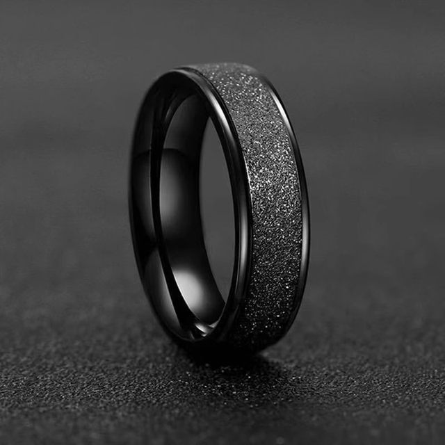 Titanium steel ring, black matte ring, men's ring, ins, no fading, high-end feeling, niche fashion and versatile