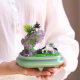 Lucky degaussed natural amethyst ornaments, original creative handicrafts, white crystal raw stones, purple home decorations