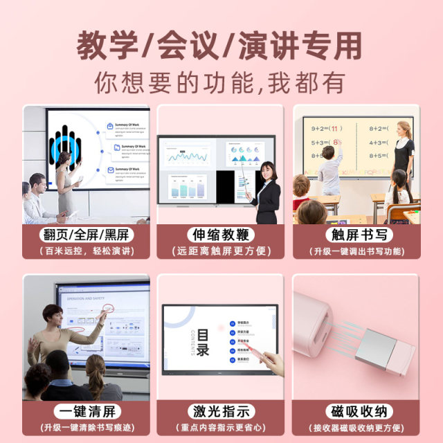 Yixiangsui H168 retractable pointer page-turning pen for teachers multifunctional ppt remote control pen suitable for seewo electronic whiteboard touch screen writing multimedia courseware control laser all-in-one machine stylus pen