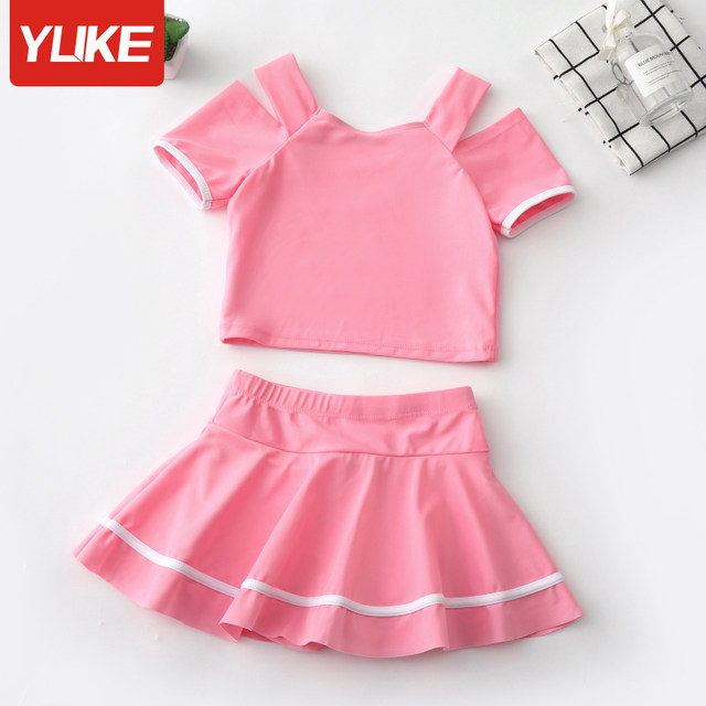 Children's swimsuits girls split 2025 new summer princess skirt style medium and large children's swimsuits children's cute swimsuits