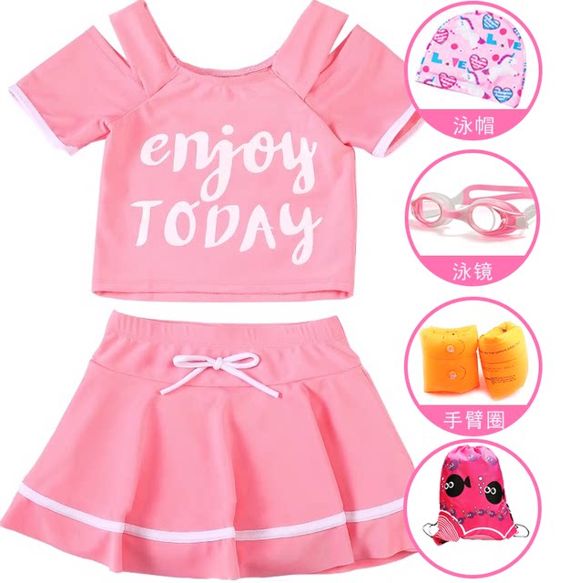 Children's swimsuits girls split 2025 new summer princess skirt style medium and large children's swimsuits children's cute swimsuits