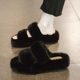 Furry slippers for women's outerwear 2025 autumn and winter new outdoor thick-soled plus velvet warm furry shoes popular home cotton slippers